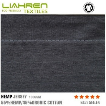 hemp material top quality hemp organic cotton jersey fabric for T-shirt